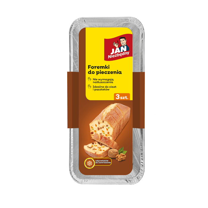 JAN NIEZBĘDNY Foremki do pieczenia aluminiowe 3 szt.