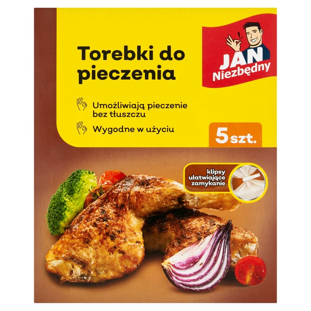 JAN NIEZBĘDNY Torebki do pieczenia mięsa i warzyw 25x38 cm 5 szt.