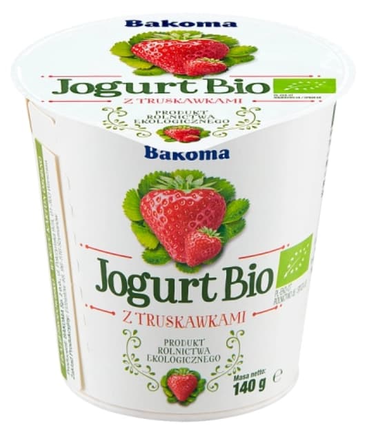 BAKOMA Jogurt z truskawkami BIO 140 g