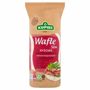 KUPIEC SLIM Wafle ryżowe wieloziarniste bezglutenowe 90 g KUPIEC SLIM Wafle ryżowe wieloziarniste bezglutenowe 90 g