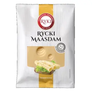RYKI Ser żółty Rycki Maasdam w plastrach 135 g RYKI Ser żółty Rycki Maasdam w plastrach 135 g