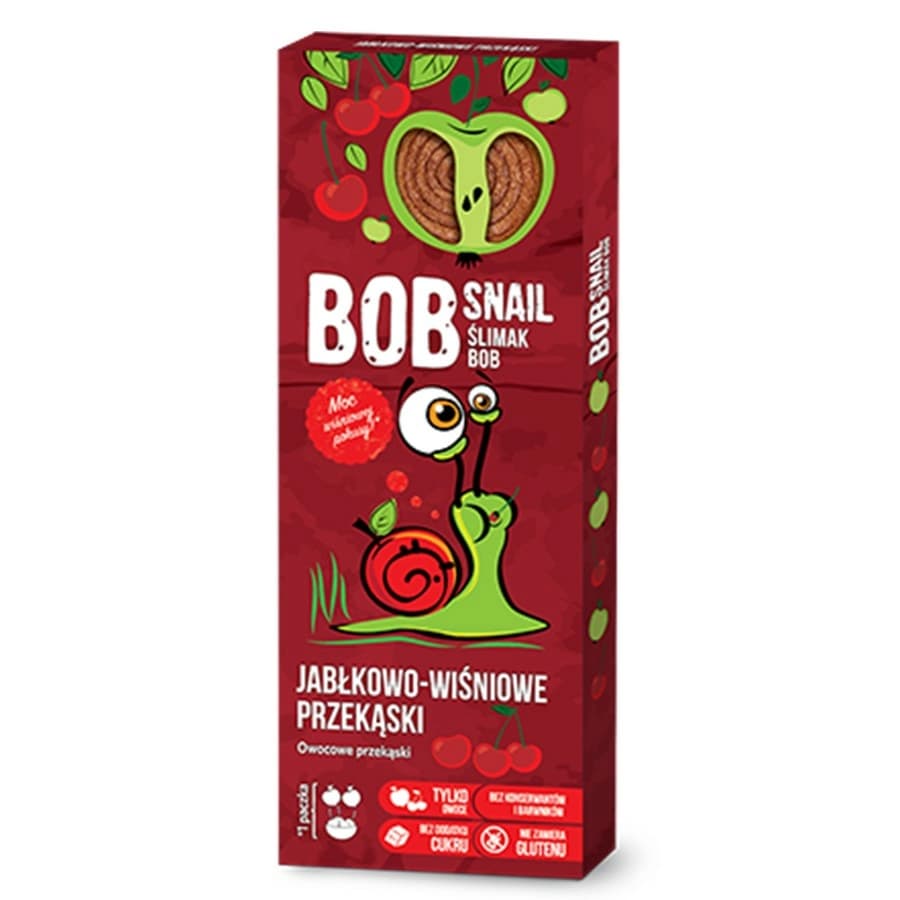 BOB SNAIL Przekąska jabłkowo-wiśniowa z owoców bez dodatku cukru 30 g