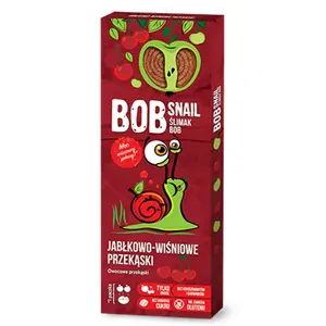 BOB SNAIL Przekąska jabłkowo-wiśniowa z owoców bez dodatku cukru 30 g BOB SNAIL Przekąska jabłkowo-wiśniowa z owoców bez dodatku cukru 30 g