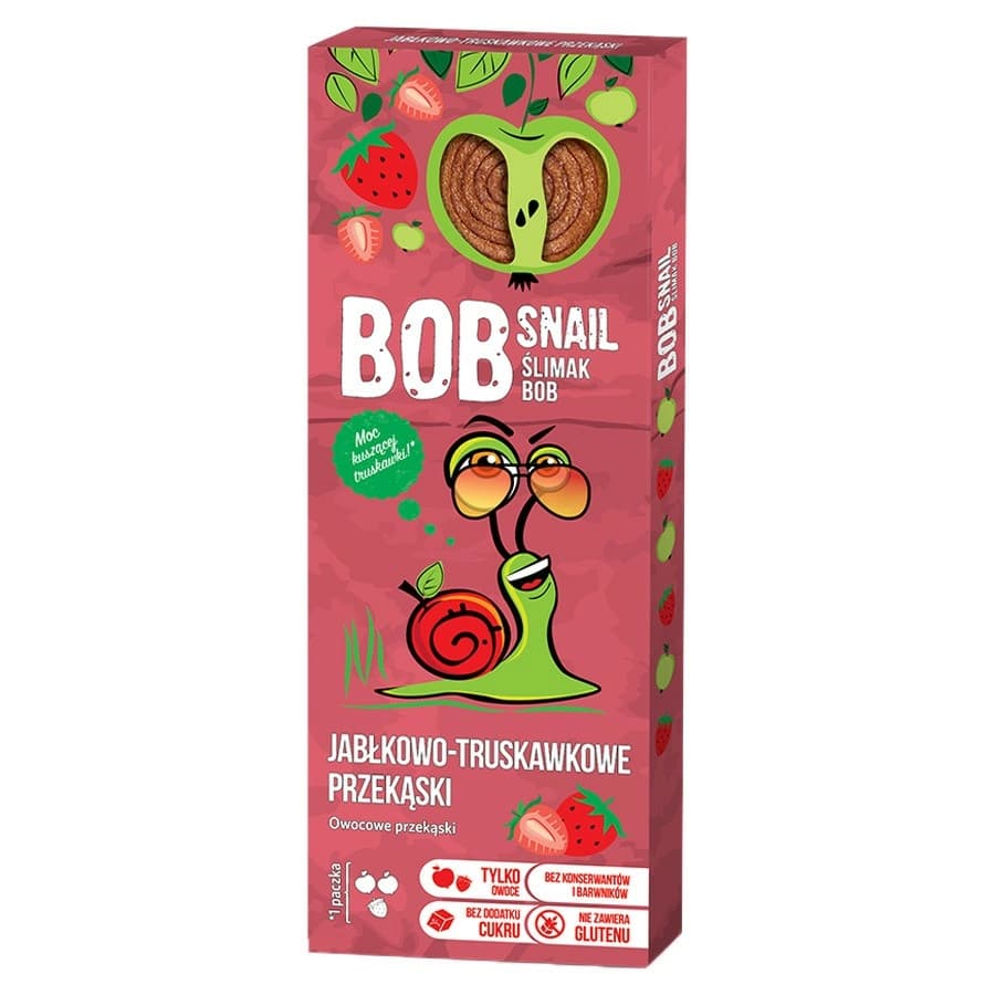 BOB SNAIL Przekąska jabłko-truskawkowa z owoców bez dodatku cukru 30 g