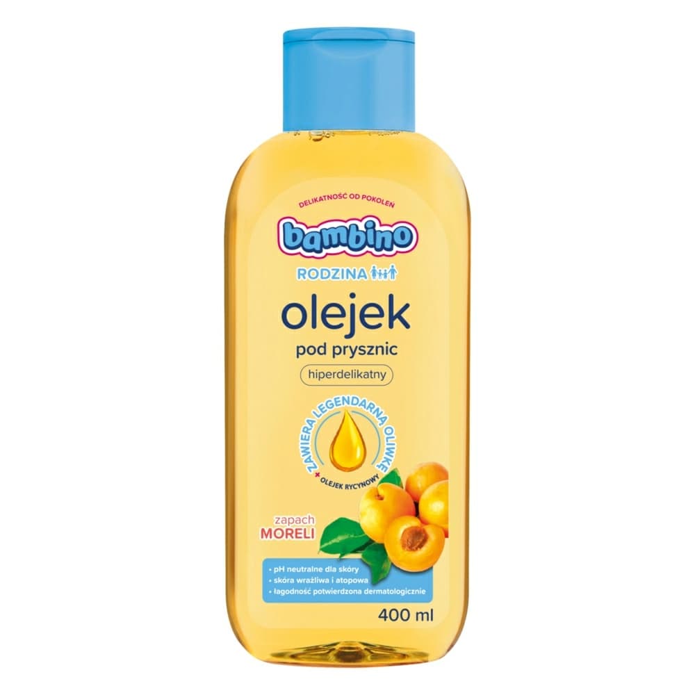 BAMBINO RODZINA Olejek pod prysznic o zapachu moreli 400 ml