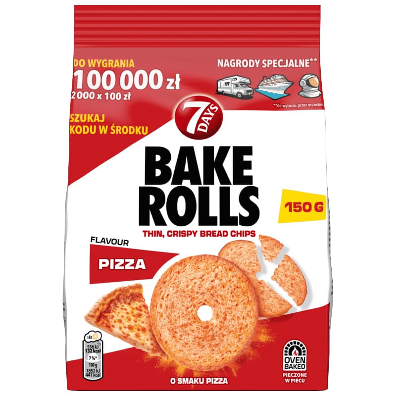 7 DAYS BAKE ROLLS Chrupki chlebowe pizza 150 g