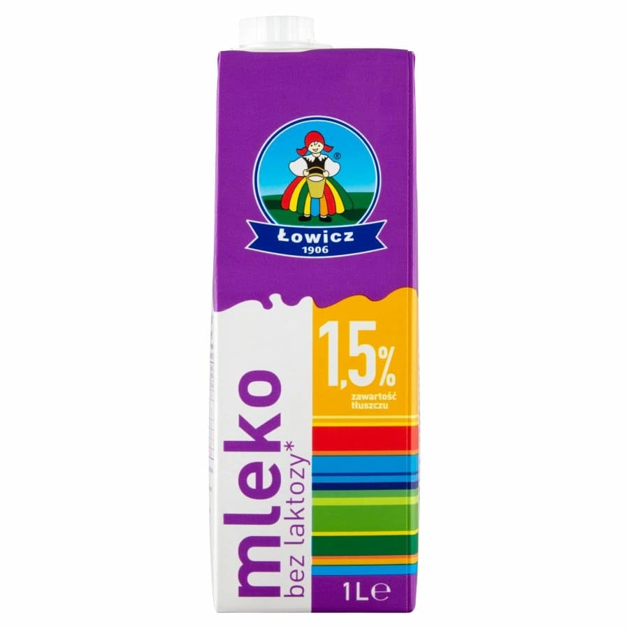 ŁOWICZ Mleko UHT 1,5 % bez laktozy 1000 ml