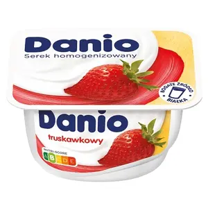 DANONE DANIO Serek homogenizowany truskawkowy 130 g DANONE DANIO Serek homogenizowany truskawkowy 130 g