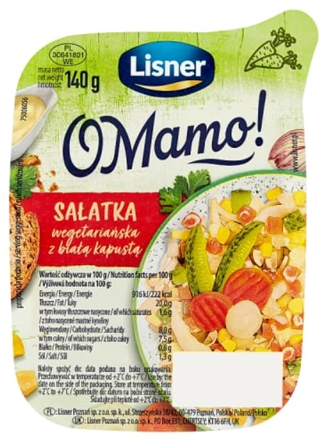 LISNER O MAMO! Sałatka wegetariańska z białą kapustą 140 g