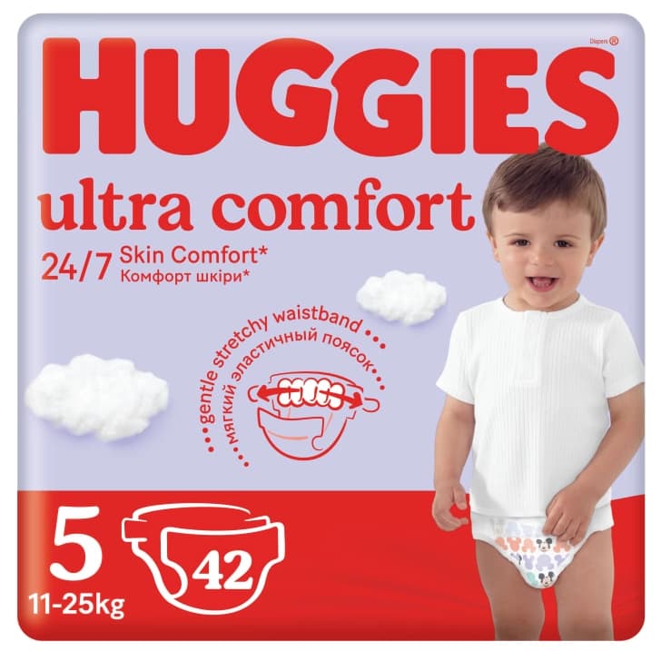 HUGGIES ULTRA COMFORT Pieluchy rozmiar 5, 11-25 kg 42 szt.