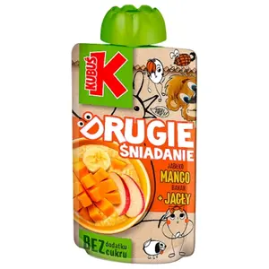 KUBUŚ DRUGIE ŚNIADANIE Mus jabłko mango banan + jagły 100 g KUBUŚ DRUGIE ŚNIADANIE Mus jabłko mango banan + jagły 100 g