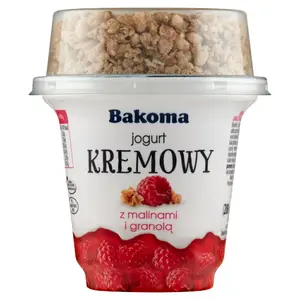 BAKOMA Jogurt kremowy z malinami i granolą 230 g BAKOMA Jogurt kremowy z malinami i granolą 230 g