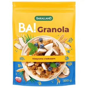 BAKALLAND BA! Granola klasyczna z kokosem 300 g BAKALLAND BA! Granola klasyczna z kokosem 300 g