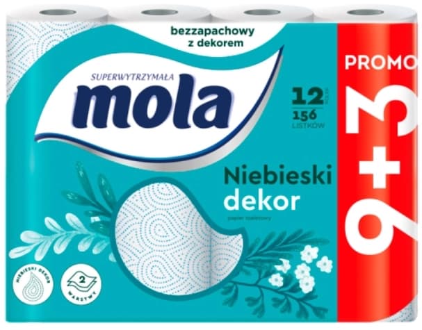 MOLA BLUE DEKOR Papier toaletowy 12 rolek