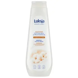 LUKSJA SILK CARE Kremowy płyn do kąpieli łagodzące mleczko bawełniane i prowitamina B5 900 ml LUKSJA SILK CARE Kremowy płyn do kąpieli łagodzące mleczko bawełniane i prowitamina B5 900 ml