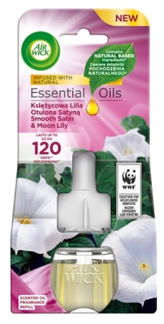 AIR WICK ESSENTIAL OILS Wkład do elektrycznego odświeżacza księżycowa lilia otulona satyną 19 ml