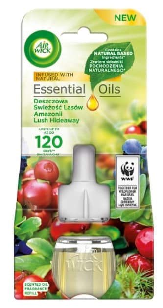 AIR WICK ESSENTIAL OILS Wkład do elektrycznego odświeżacza deszczowa świeżość lasów Amazonii 19 ml