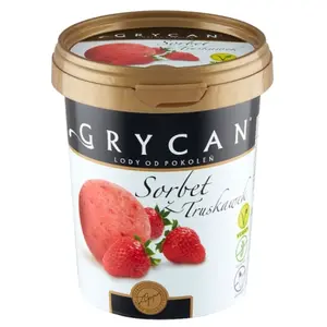 GRYCAN Sorbet z truskawek w kubku 500 ml GRYCAN Sorbet z truskawek w kubku 500 ml