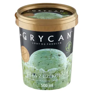 GRYCAN Lody o smaku mięta z czekoladą 500 ml GRYCAN Lody o smaku mięta z czekoladą 500 ml