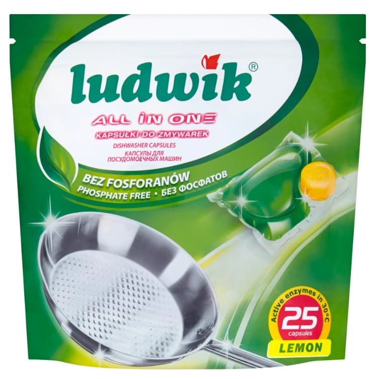 LUDWIK Kapsułki do zmywarek All In One Lemon 25 szt.