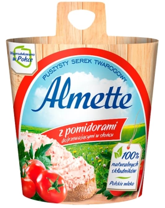 ALMETTE Puszysty serek twarogowy z pomidorami dojrzewającymi w słońcu 150 g