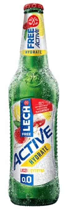 LECH FREE Piwo Active Hydrate liczi i cytryna bezalkoholowe butelka 500 ml