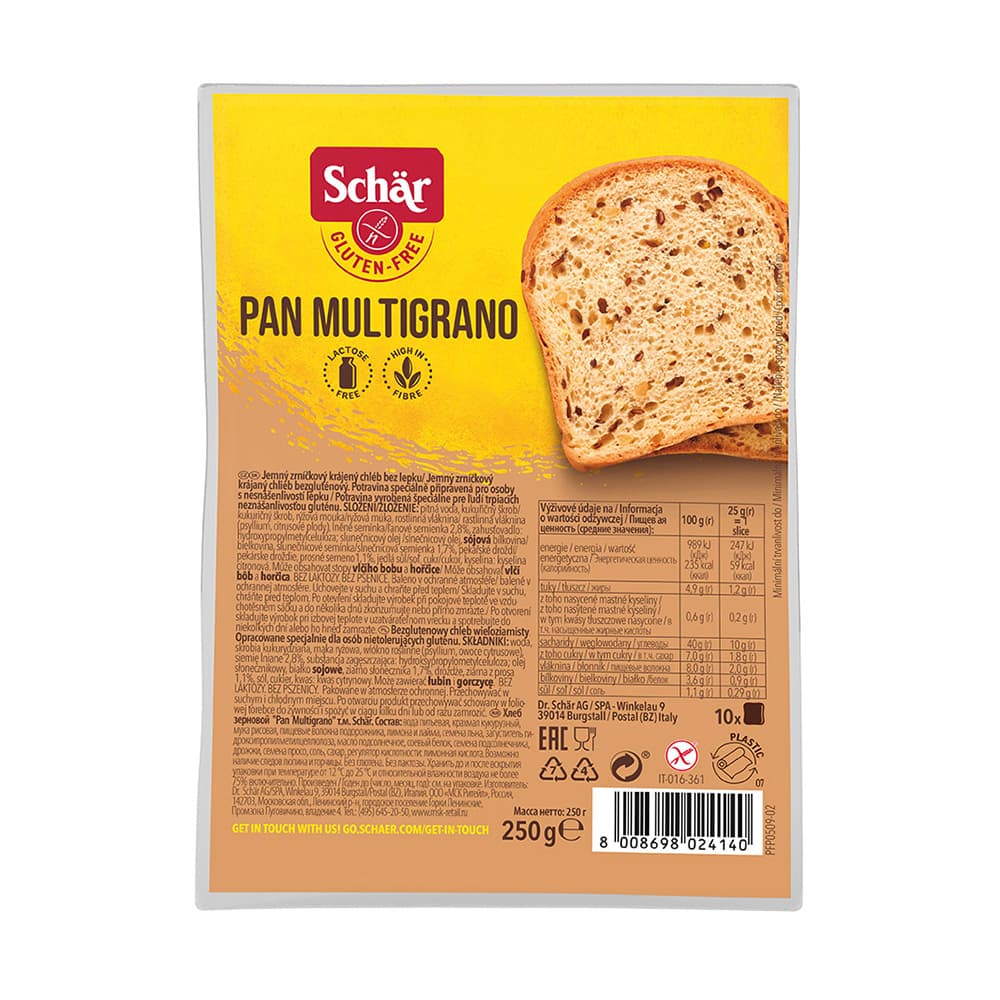 SCHAR Chleb wieloziarnisty Pan Multigrano bezglutenowy 250 g