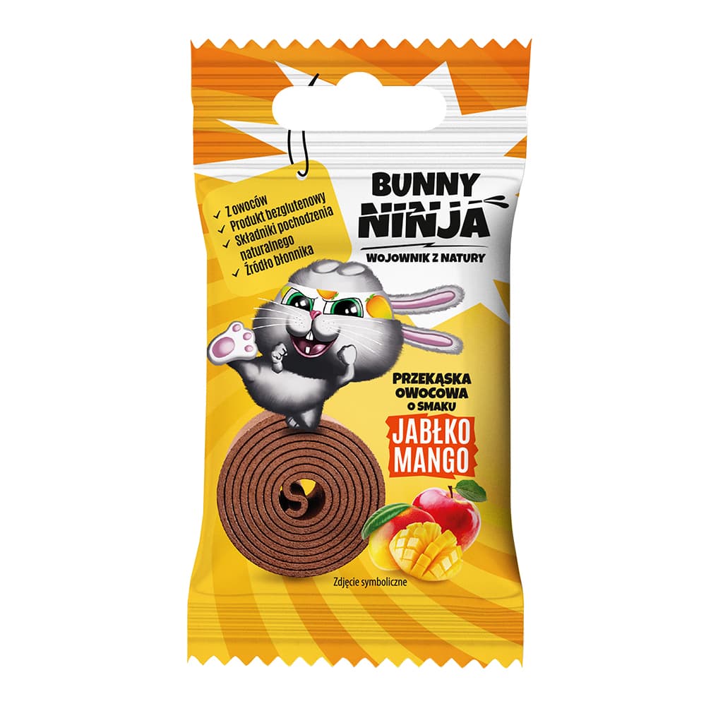 BUNNY NINJA Przekąska owocowa o smaku jabłko-mango 15 g