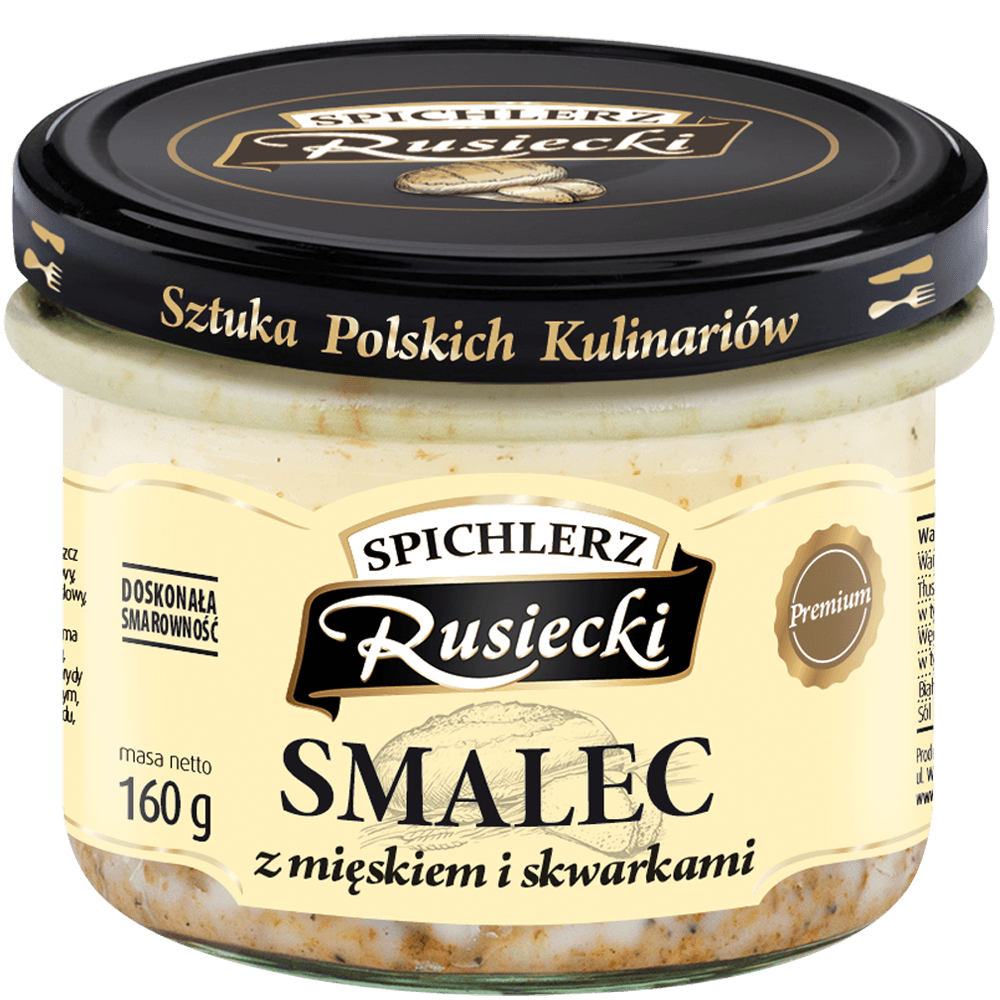 SPICHLERZ RUSIECKI Smalec z mięskiem i skwarkami 160 g
