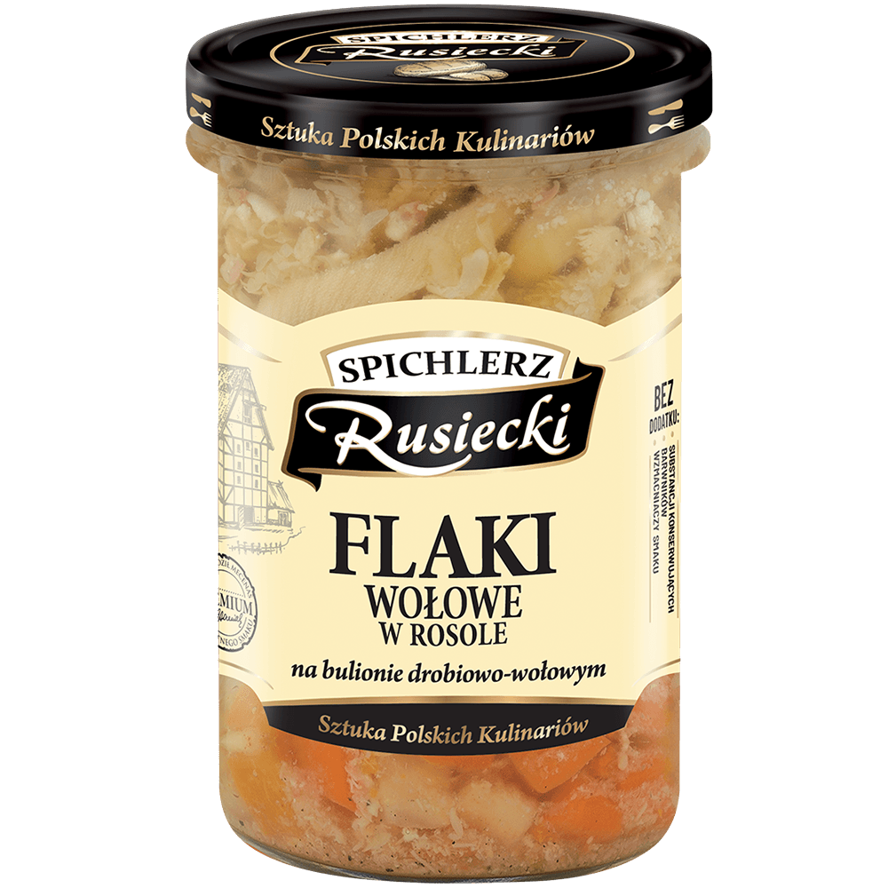 SPICHLERZ RUSIECKI Flaki wołowe w rosole na bulionie drobiowo-wołowym 470 g