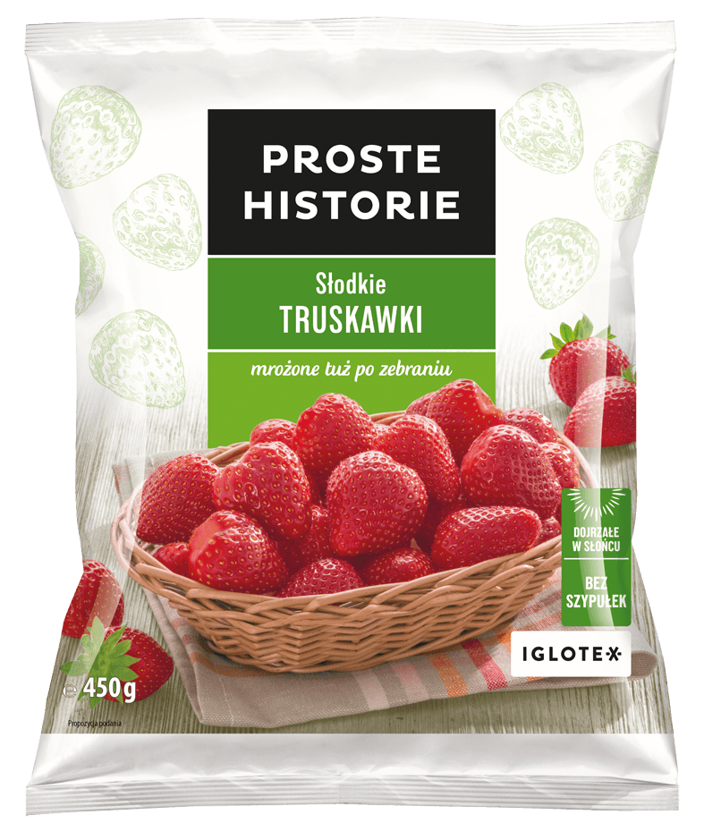 PROSTE HISTORIE Truskawki słodkie bez szypułek mrożone 450 g