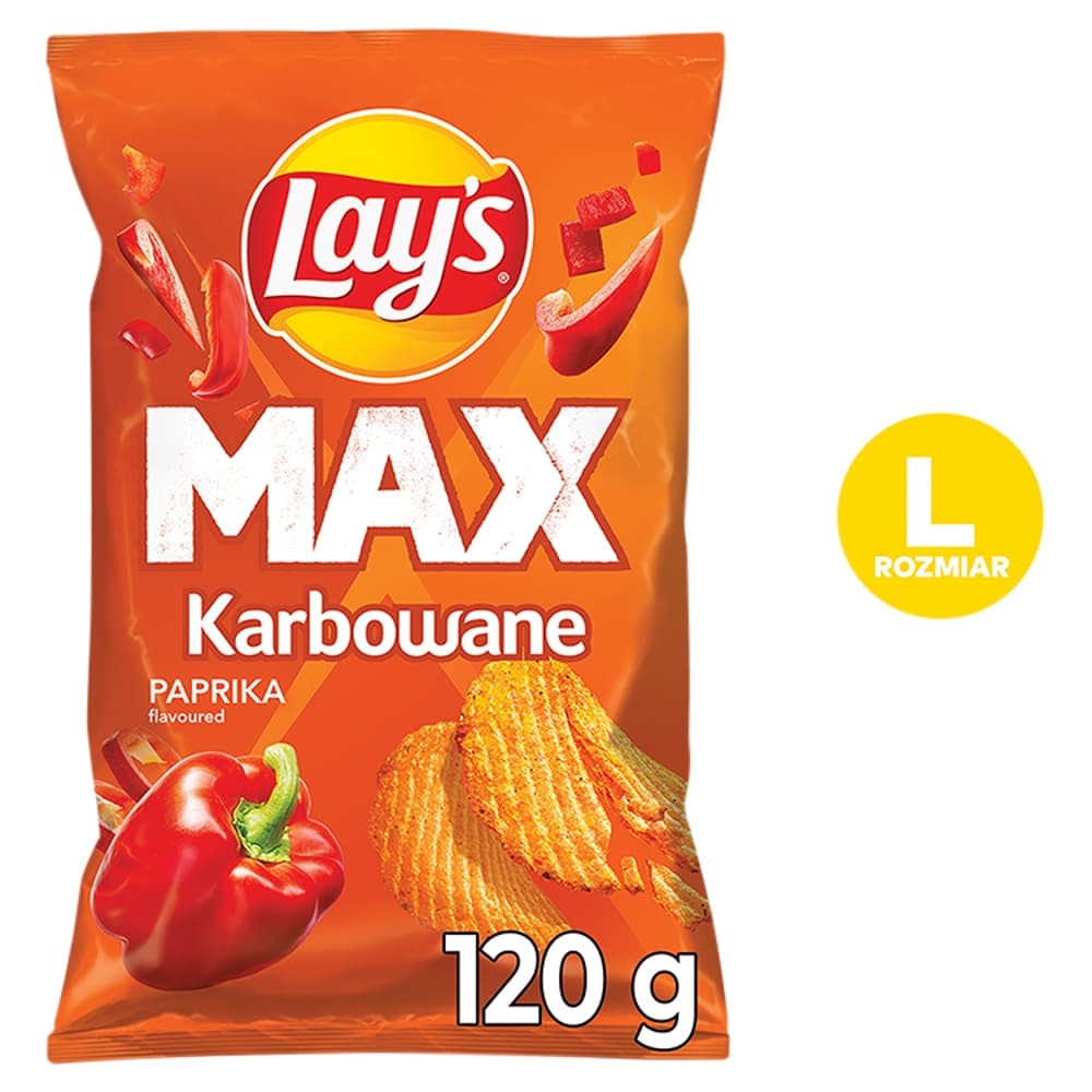 LAY'S KARBOWANE Chipsy ziemniaczane o smaku paprykowym 120 g