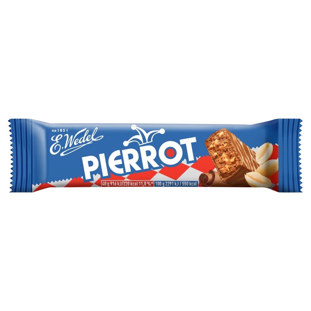 E. WEDEL PIERROT Baton czekoladowo arachidowy w mlecznej czekoladzie 40 g