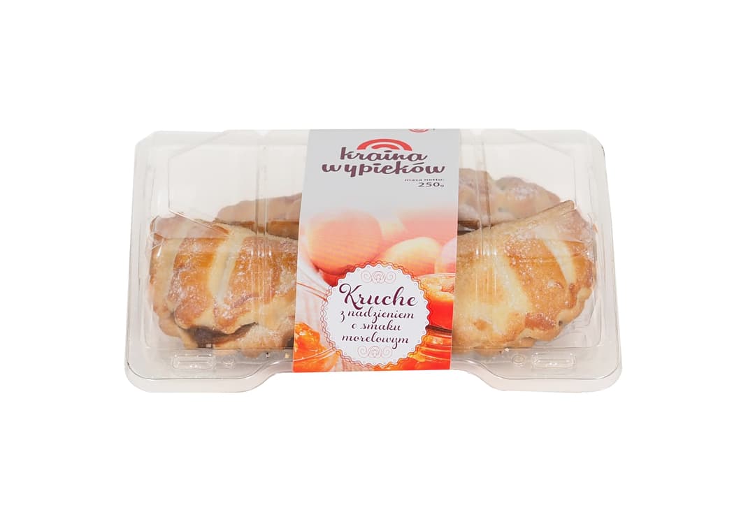 OLSZA KRAINA WYPIEKÓW Ciastka kruche z nadzieniem o smaku morelowym 250g