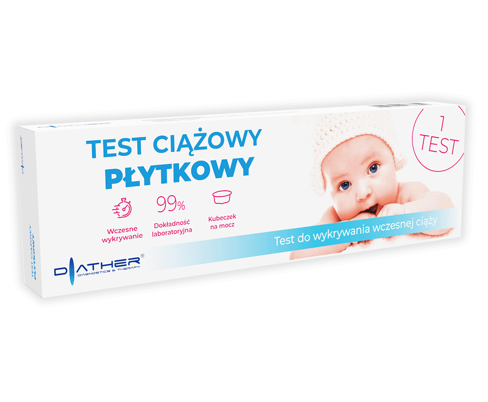 DIATHER Test ciążowy HCG płytkowy (25 mlu/ml) 1szt.
