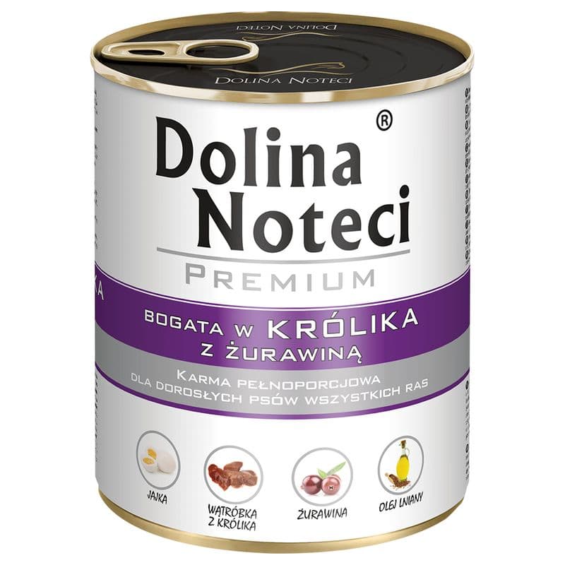 DOLINA NOTECI PREMIUM Karma mokra dla psa z królikiem i żurawiną 800 g