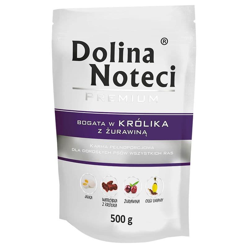 DOLINA NOTECI PREMIUM Karma mokra dla psa z królikiem i żurawiną 500 g