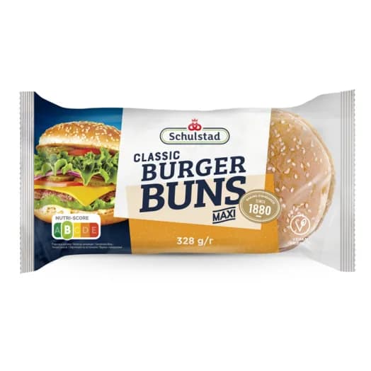 SCHULSTAD Bułki pszenne do hamburgerów z sezamem 4szt. 328g