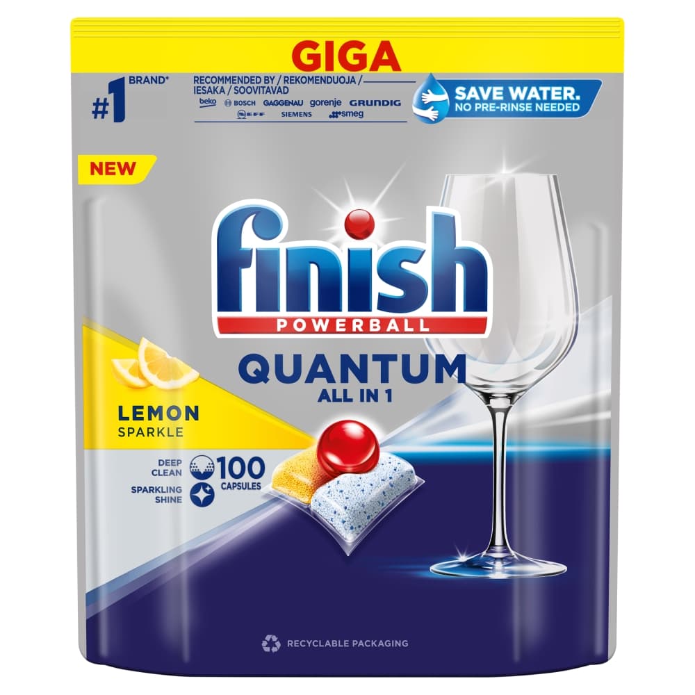 FINISH QUANTUM ALL IN 1 Kapsułki do zmywarki Lemon 100 szt.