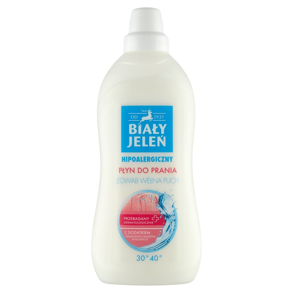 BIAŁY JELEŃ Hipoalergiczny płyn do prania jedwab wełna puch 1000 ml