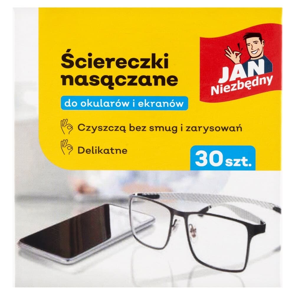 JAN NIEZBĘDNY Ściereczki nasączone do okularów i ekranów 32 szt.