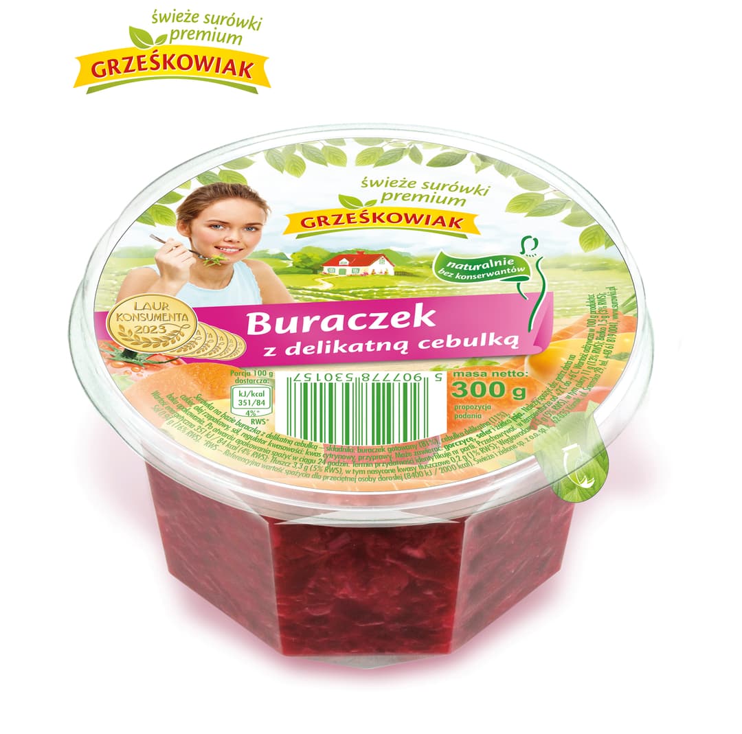 GRZEŚKOWIAK Surówka na bazie buraczka z delikatną cebulką 300g