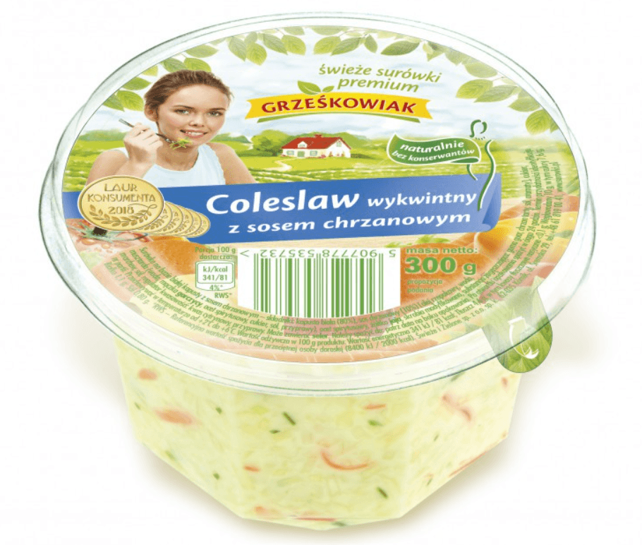 GRZEŚKOWIAK Surówka coleslaw z białej kapusty z sosem chrzanowym 300g
