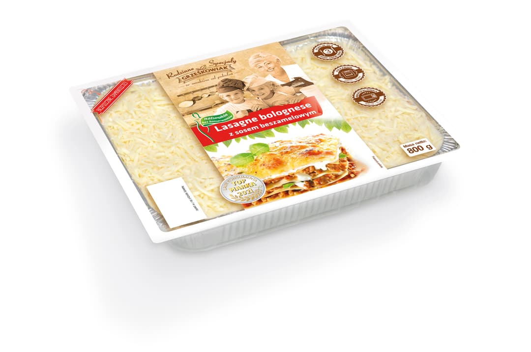 GRZEŚKOWIAK Lasagne bolognese z sosem beszamelowym 900 g