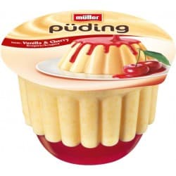 MÜLLER PÜDDING Deser mleczny o smaku waniliowym z sosem wiśniowym 450 g