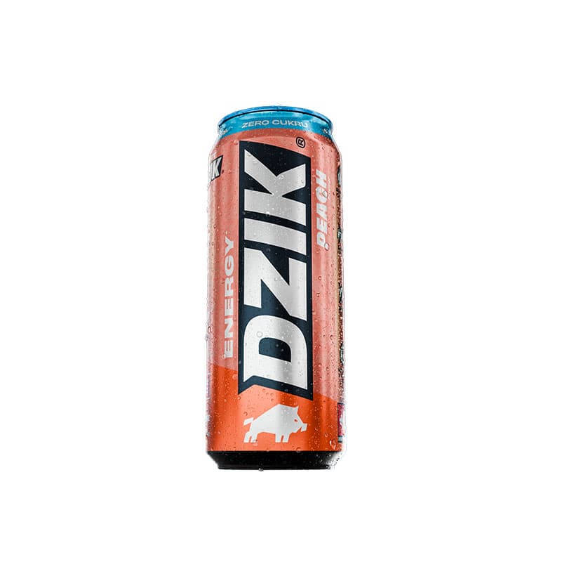 DZIK Energy drink o smaku brzoskwiniowym bez cukru 500ml