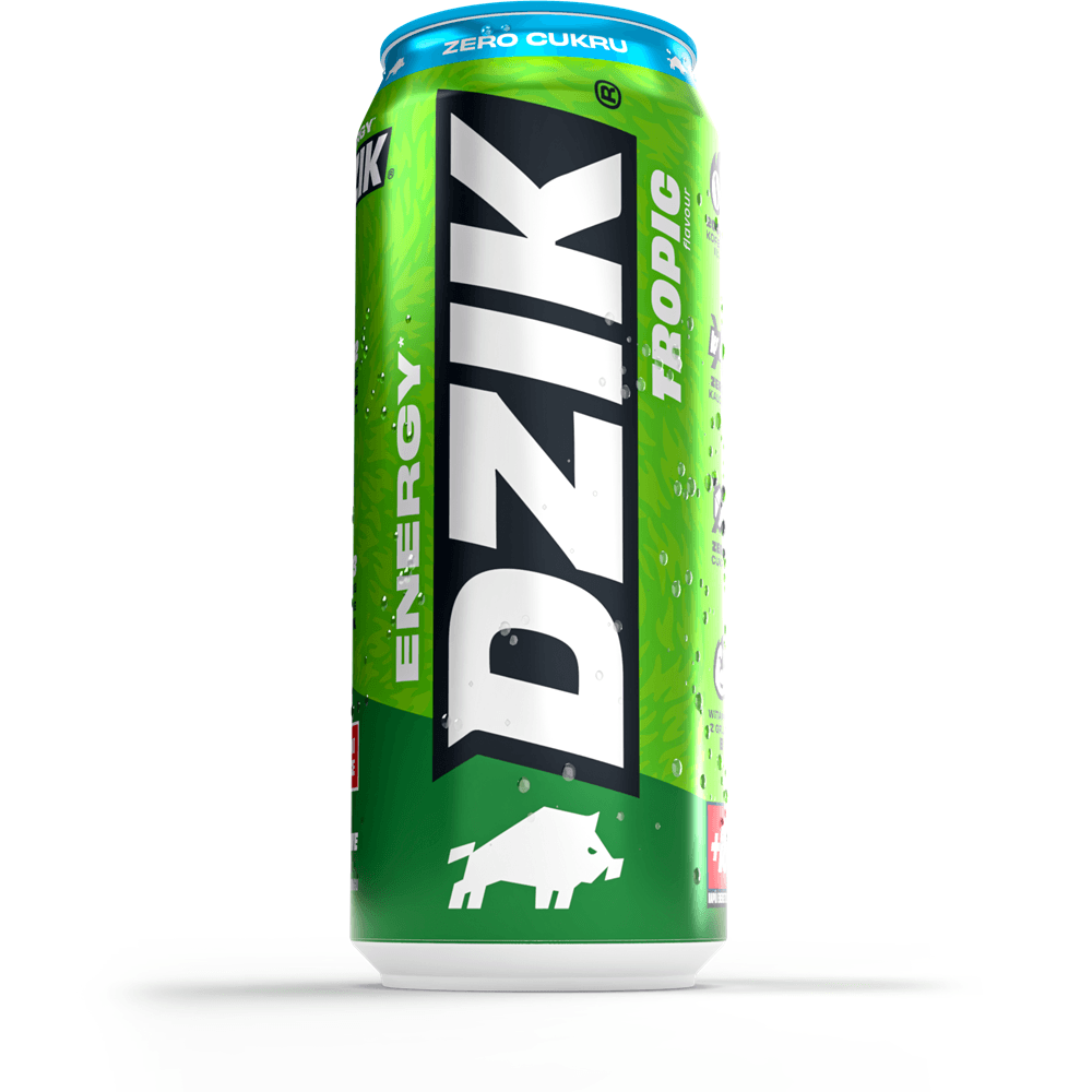 DZIK Energy drink o smaku tropikalnym bez cukru 500ml
