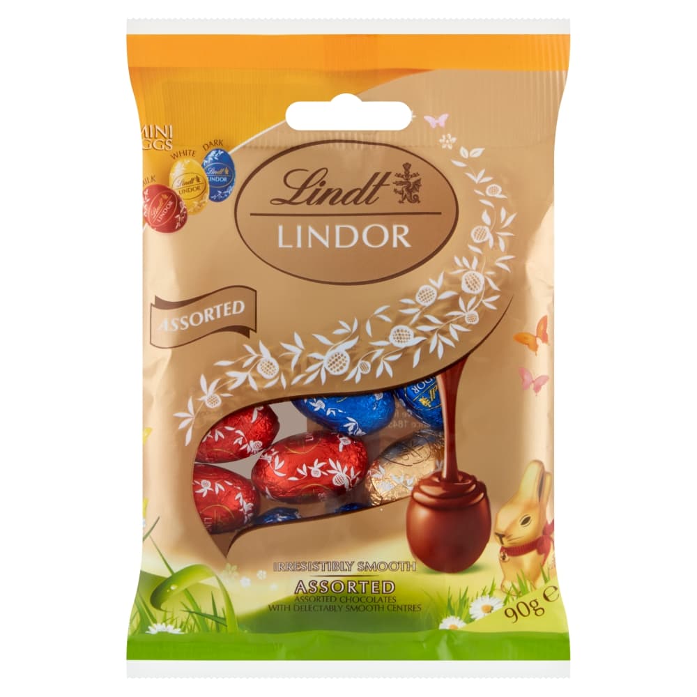 LINDT LINDOR Jajka w mlecznej i gorzkiej czekoladzie z aksamitnym nadzieniem