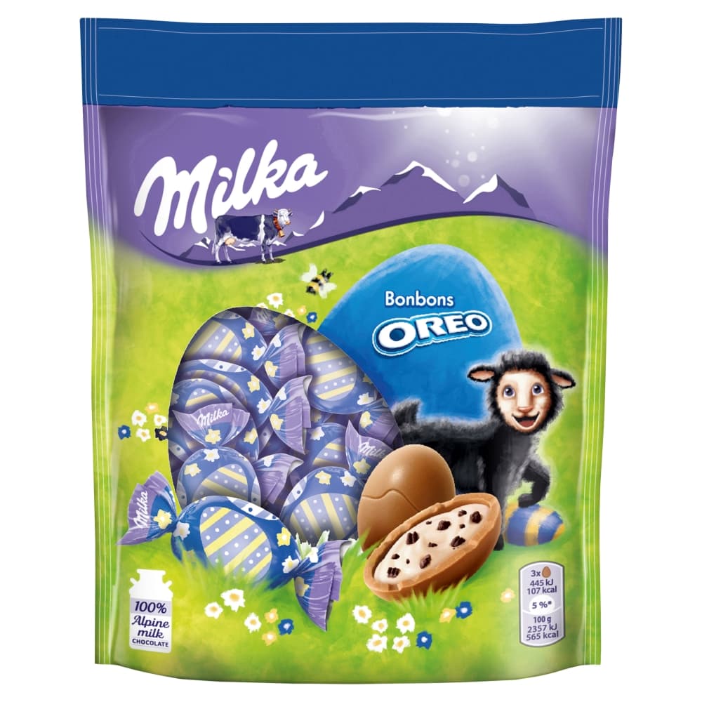MILKA Cukierki czekoladowe jajka oreo 86g