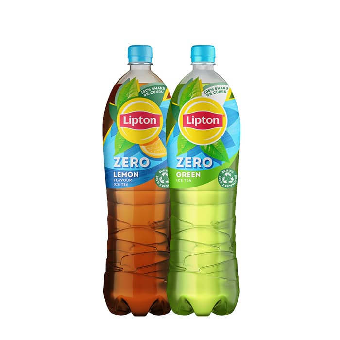 Lipton 1,5l o smaku cytrynowym bez cukru + Lipton 1,5l o smaku zielonej herbaty bez cukru